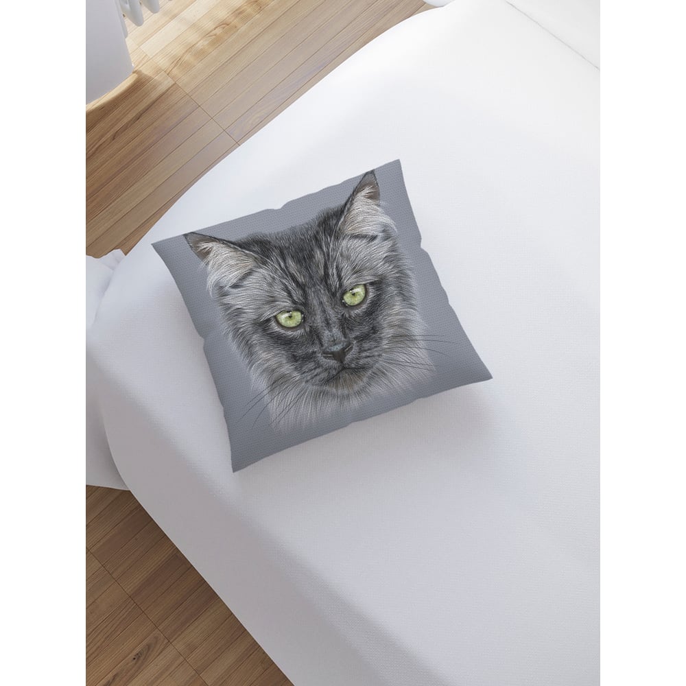 Изображение товара Декоративная наволочка на молнии JoyArty Портрет пушистого кота 45x45 см