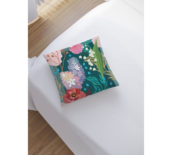 Изображение товара Декоративная наволочка на молнии JoyArty Ландыши и розы 45x45 см sl_77362