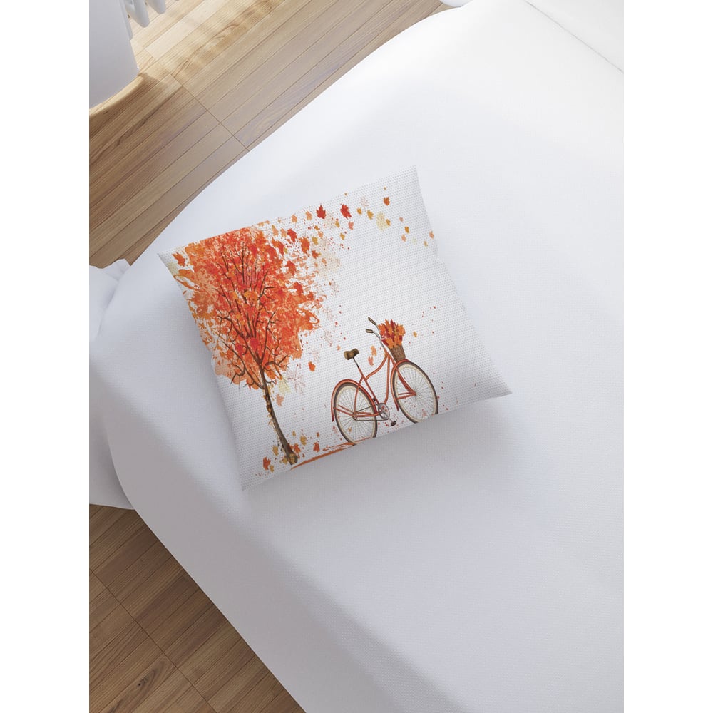 Изображение товара Декоративная наволочка JoyArty Велосипед под кленом 45х45 см на молнии