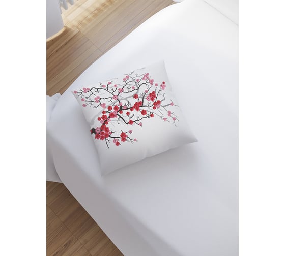 Изображение товара Декоративная наволочка на молнии JoyArty Цветочная сакура 45x45 см sl_29802