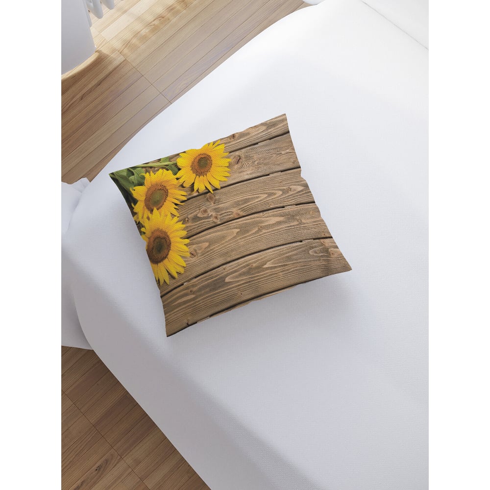 Изображение товара Декоративная наволочка JoyArty Подсолнухи 45x45 см на молнии