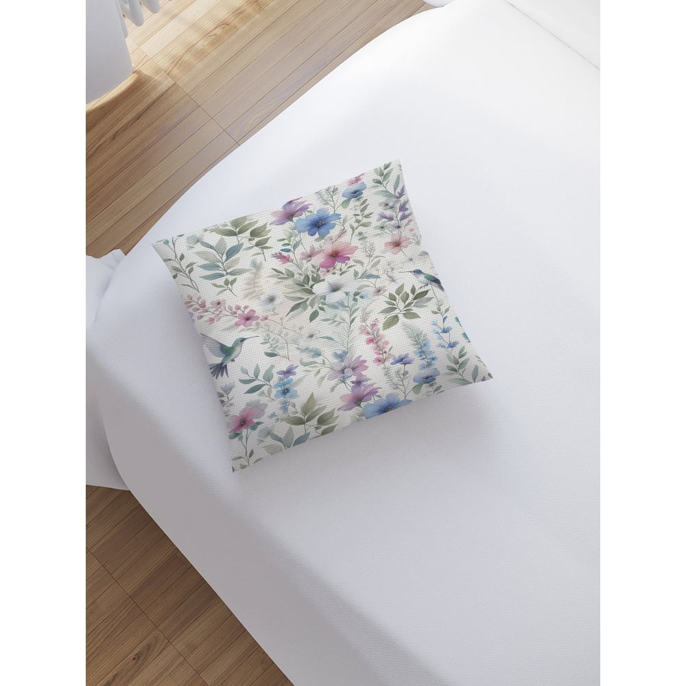 Изображение товара Декоративная наволочка на молнии JoyArty Птички 45x45 см яркий дизайн