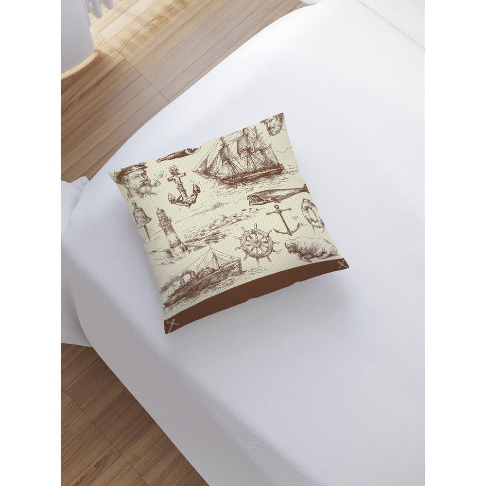 Изображение товара Декоративная наволочка на молнии JoyArty Капитанские истории 45x45 см