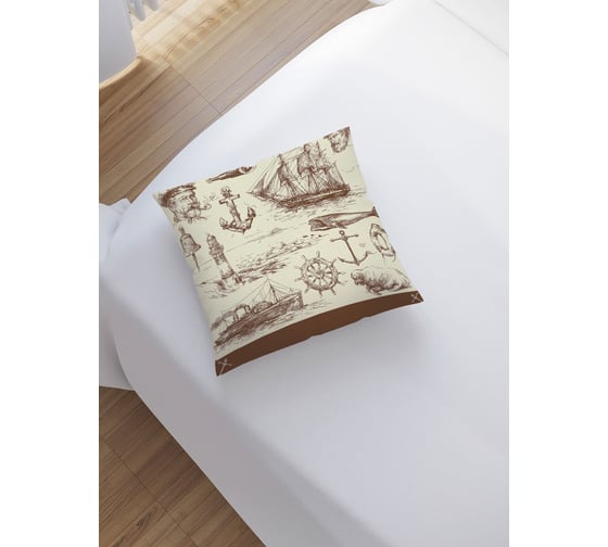 Изображение товара Декоративная наволочка на молнии JoyArty Капитанские истории 45x45 см sl_9001
