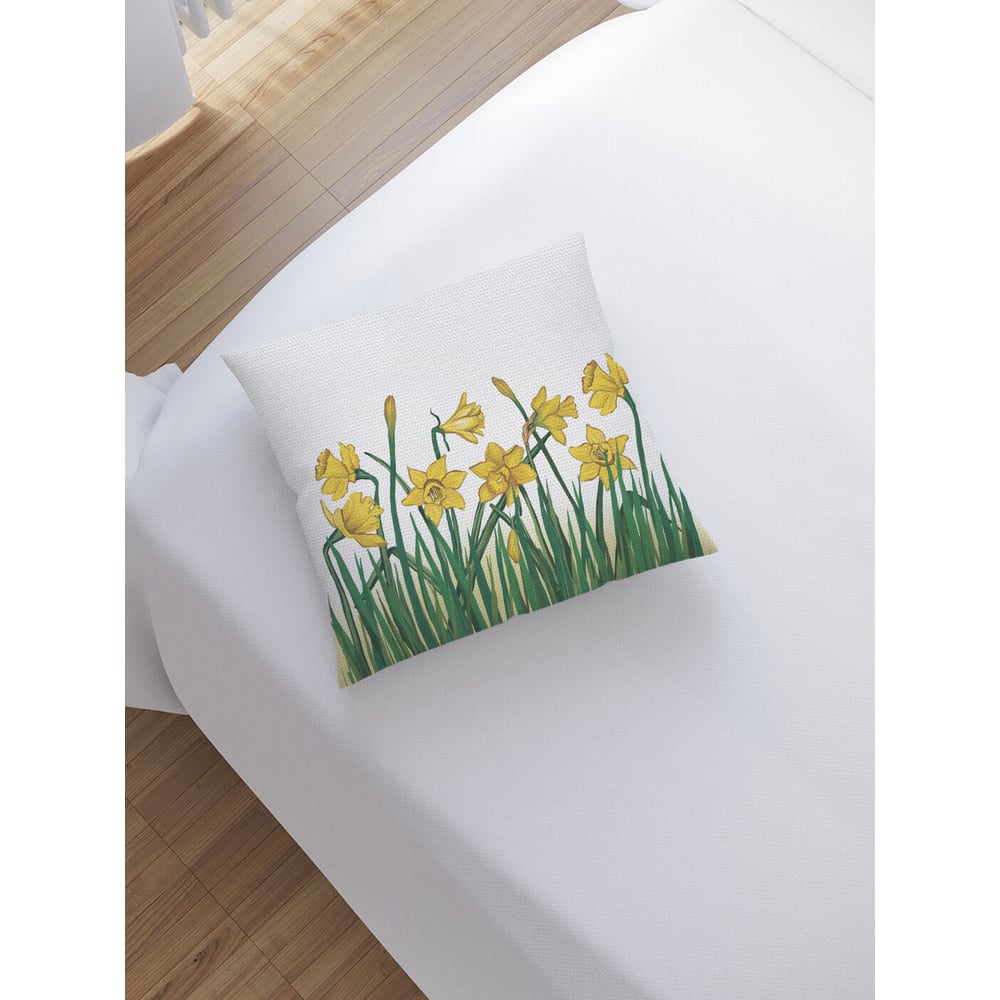 Изображение товара Декоративная наволочка на молнии Весенние нарциссы 45x45 см JoyArty