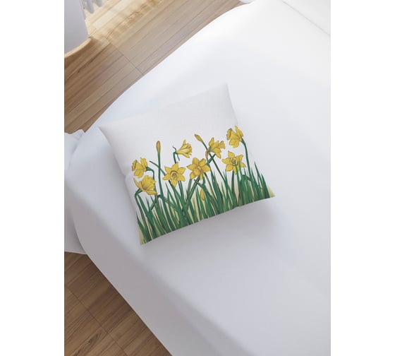 Изображение товара Декоративная наволочка на молнии JoyArty Весенние нарциссы 45x45 см sl_385243