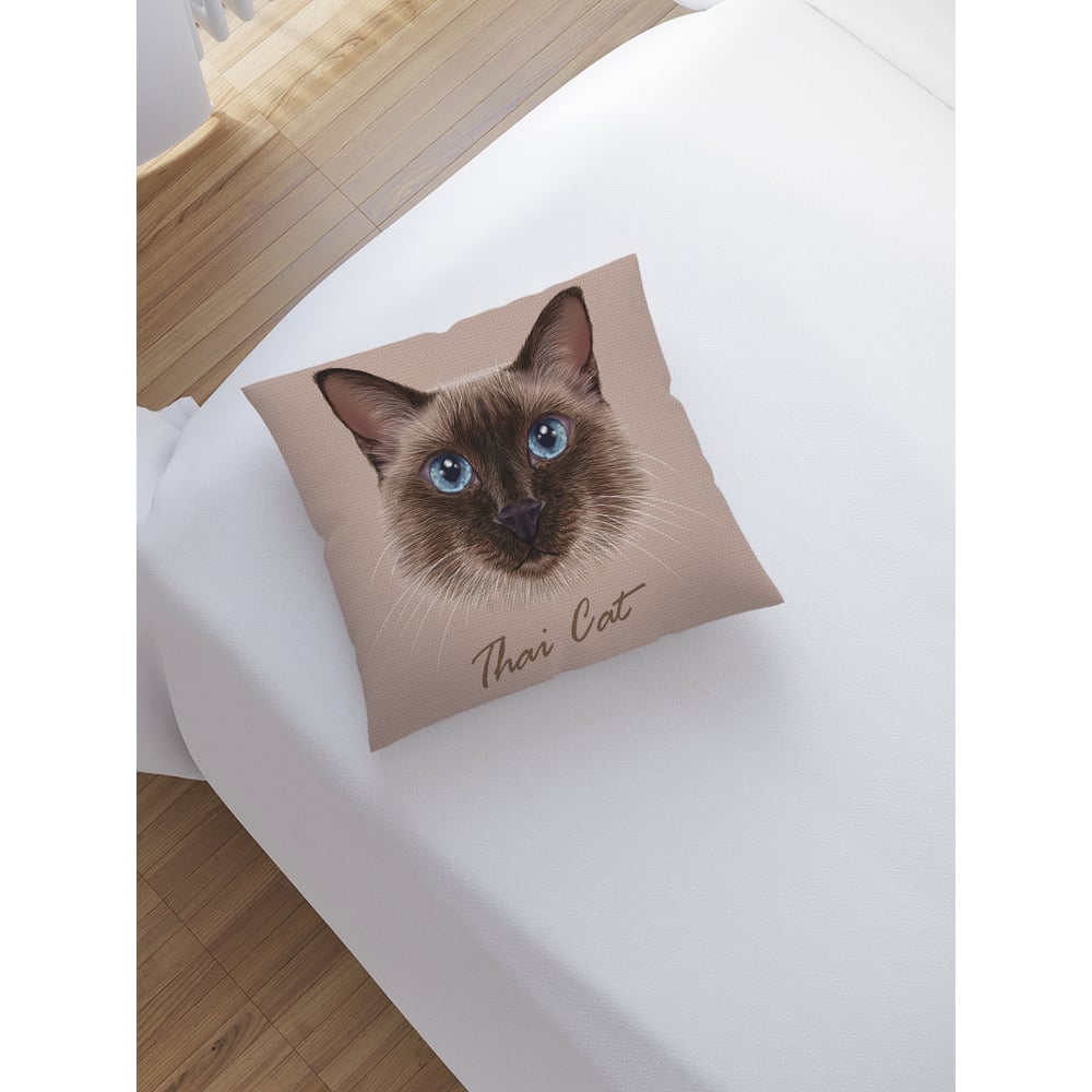 Изображение товара Декоративная наволочка JoyArty Тайский кот 45x45 см