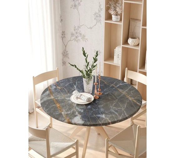 Изображение товара Скатерть на кухонный стол JoyArty Прожилки на граните, круглая на резинке, диаметр 105-120 см frtc_33975_140x140