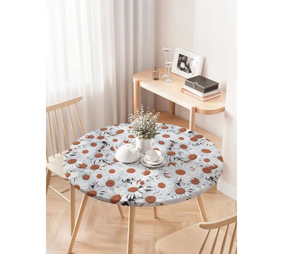 Изображение товара Скатерть на кухонный стол JoyArty Ромашковая земля, круглая на резинке, диаметр 75-100 см frtc_8094_120x120