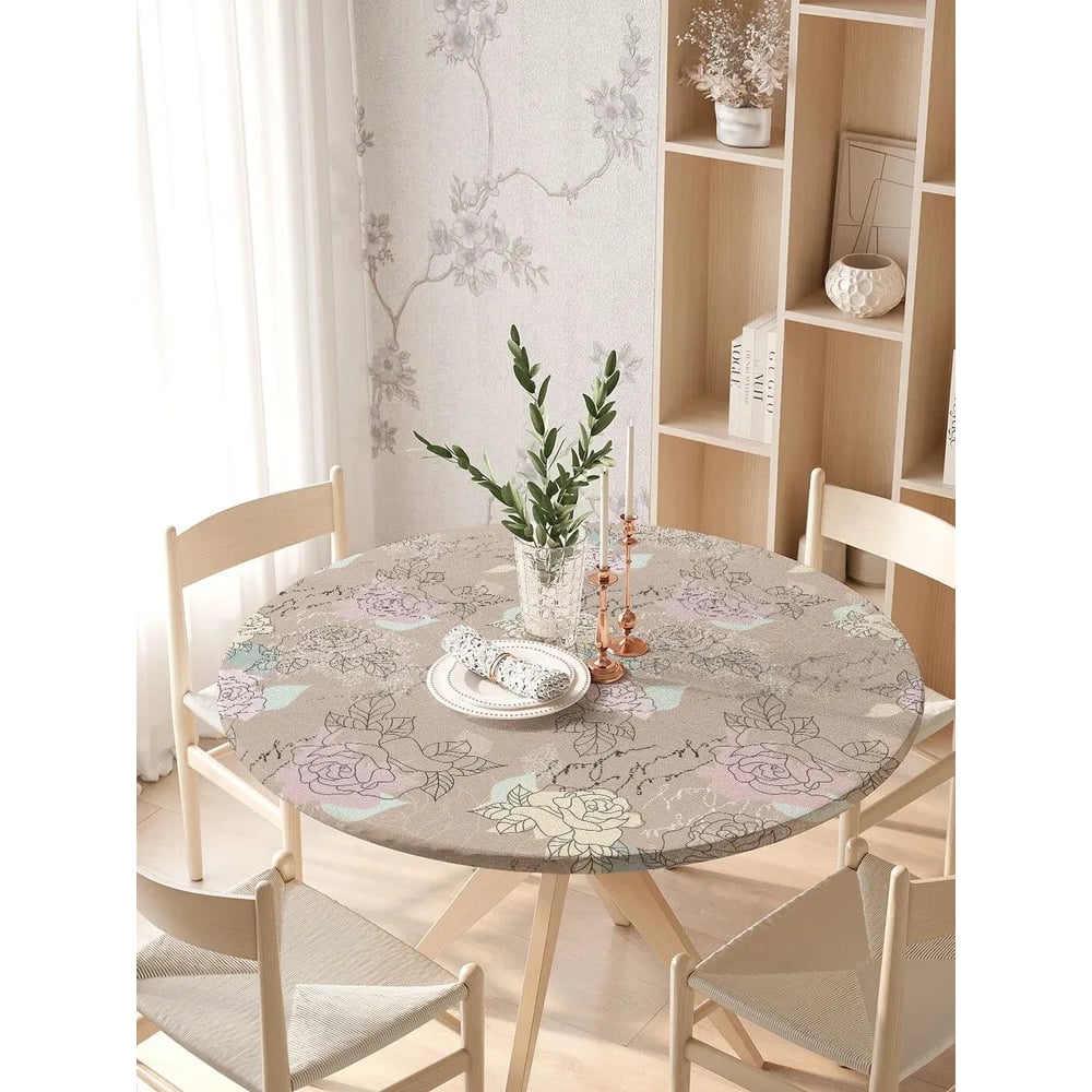 Изображение товара Скатерть на кухонный стол JoyArty круглая диаметр 105-120 см с резинкой