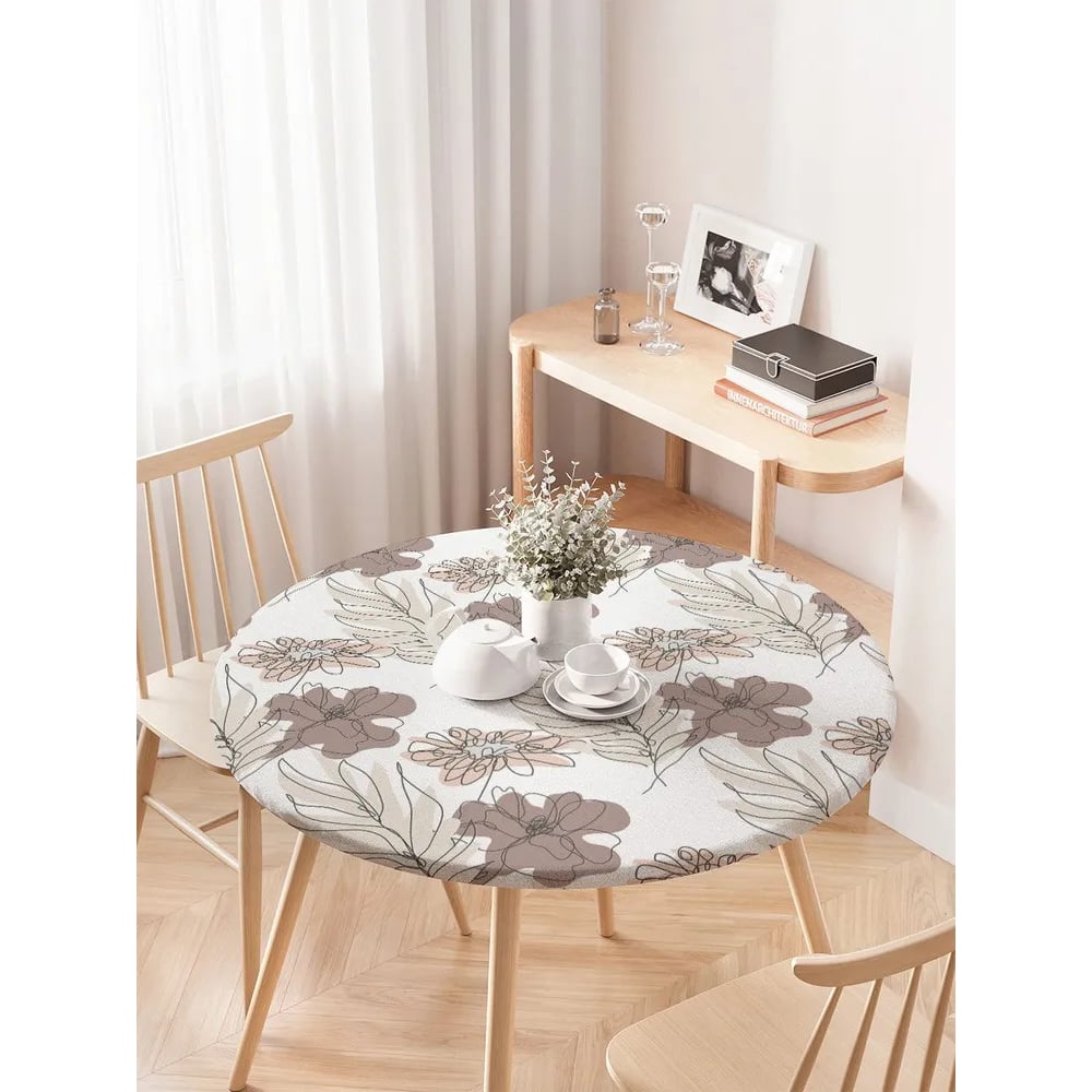 Изображение товара Круглая скатерть JoyArty цветы контуром диаметр 75-100 см водоотталкивающая Изображение товара Круглая скатерть JoyArty цветы контуром диаметр 75-100 см водоотталкивающая