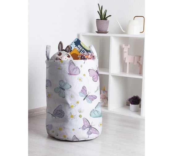 Изображение товара Корзина для хранения игрушек JoyArty Бабочки и ромашки 75 л, toba_422915_l