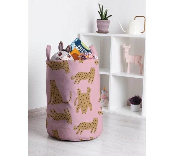 Изображение товара Корзина для хранения игрушек JoyArty Забавные леопарды 45 л toba_385251_M