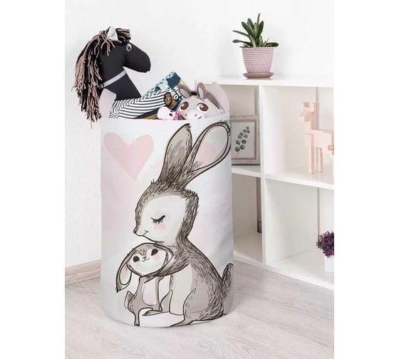 Изображение товара Корзина для хранения игрушек JoyArty Зайчиха с зайчиком 75 л toba_59946_l