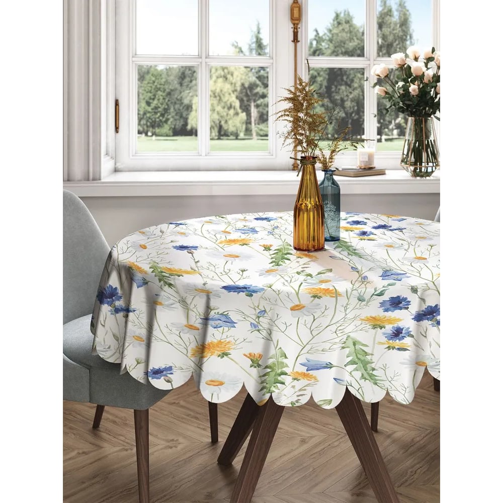 Изображение товара Круглая скатерть с принтом JoyArty 150x150 см нескользящая современная