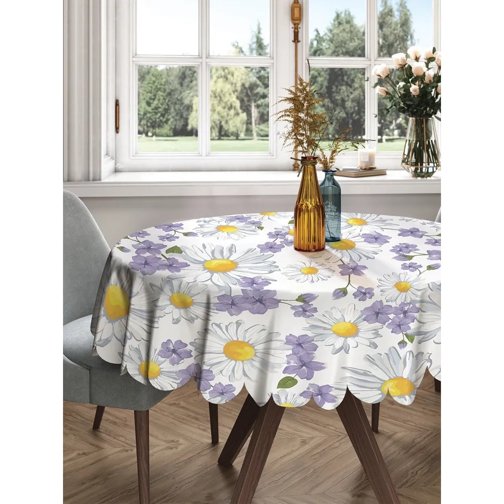 Изображение товара Круглая скатерть JoyArty 150x150 см с принтом и нескользящей поверхностью