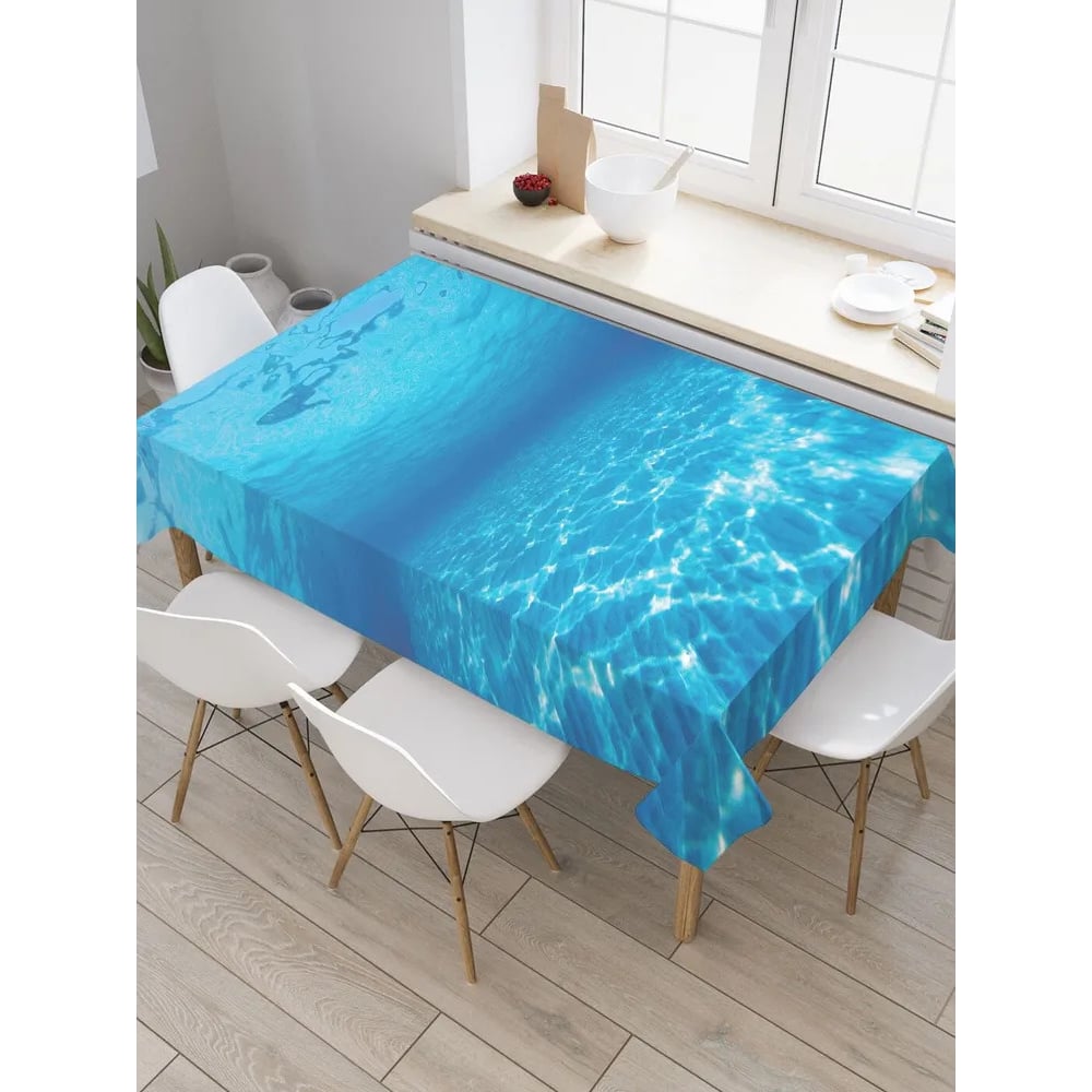 Изображение товара Прямоугольная водоотталкивающая скатерть JoyArty "Чистейшее море" 120x145 см