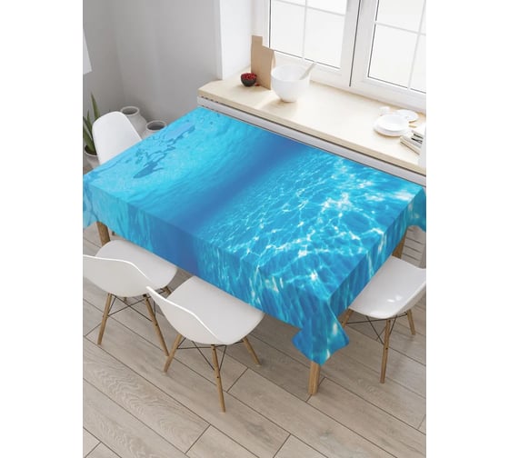 Изображение товара Прямоугольная водоотталкивающая скатерть на стол JoyArty Чистейшее море 120x145 см tcox_18973_120x145