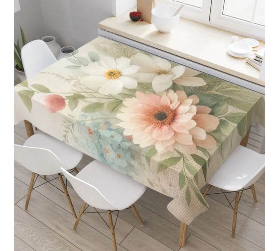 Изображение товара Прямоугольная водоотталкивающая скатерть на стол JoyArty Весенняя композиция 120x145 см tcox_sd2822_120x145