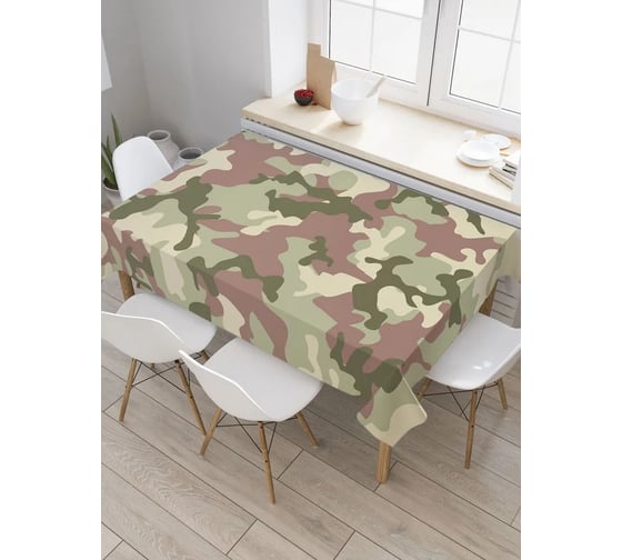 Изображение товара Прямоугольная тканевая скатерть на стол с рисунком JoyArty Защитные пятна 145х180 см tc_34631_180x145