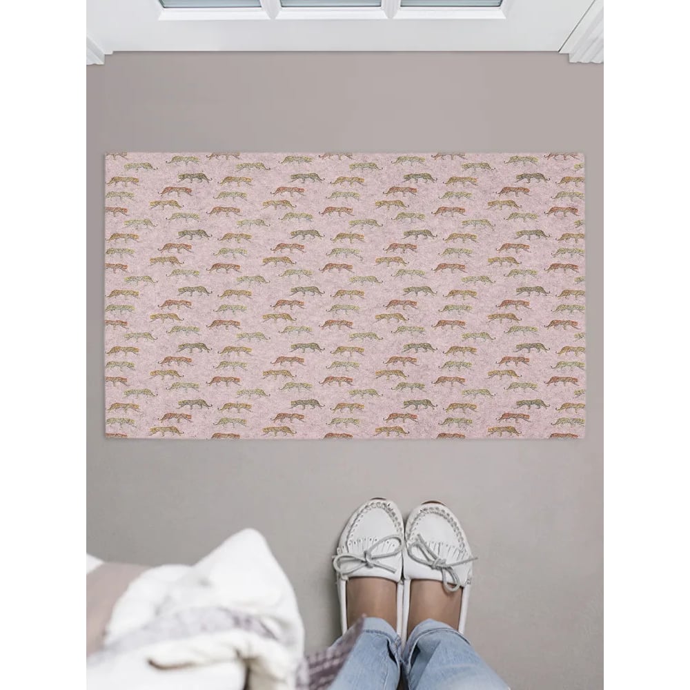 Изображение товара Коврик придверный JOYARTY с принтом стая леопардов 45х75 см