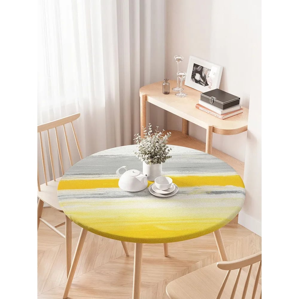 Изображение товара Круглая скатерть на кухонный стол JoyArty 75-100 см водоотталкивающая с рисунком