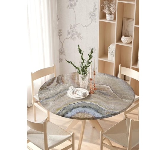 Изображение товара Скатерть на кухонный стол JoyArty Камень оникс, круглая, на резинке, диаметр 105-120 см frtc_37022_140x140