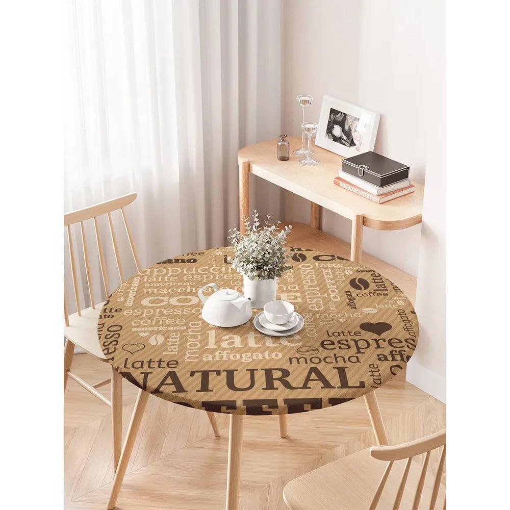 Изображение товара Скатерть круглая JoyArty с рисунком, водоотталкивающая, диаметр 75-100 см