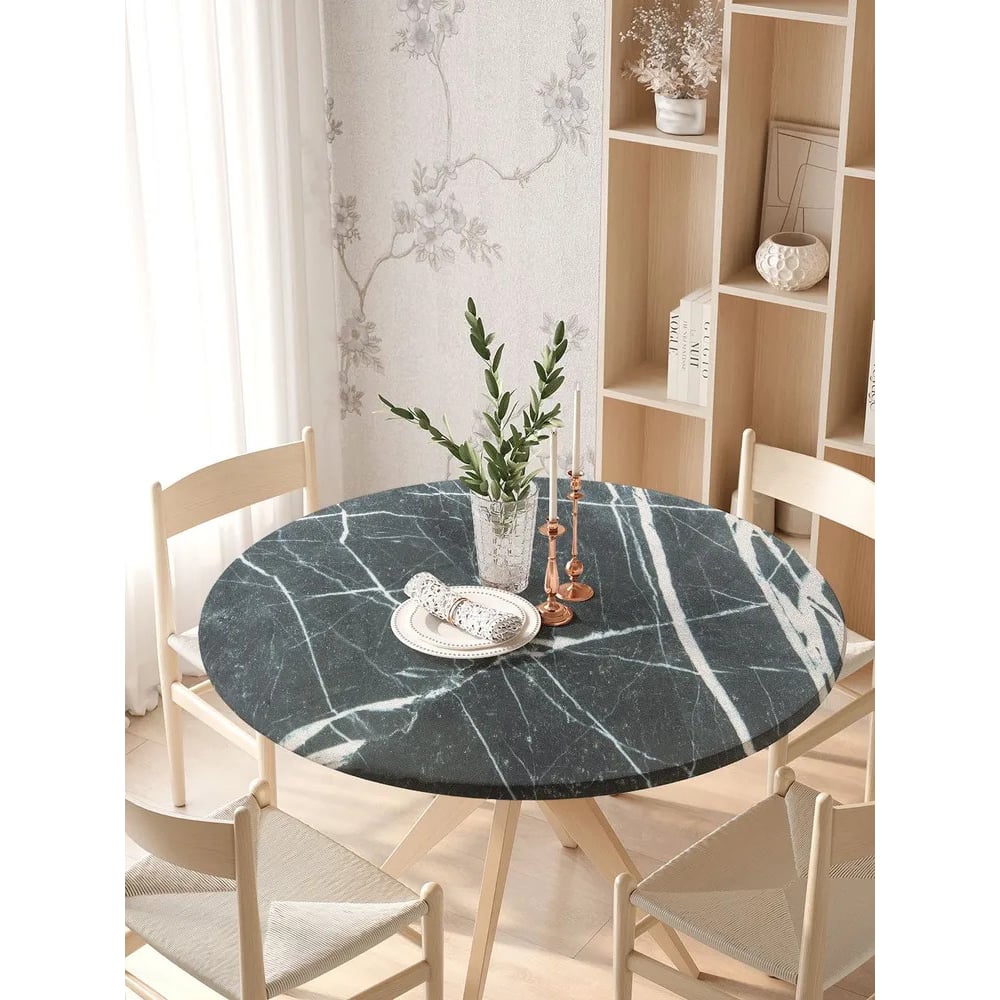 Изображение товара Круглая скатерть JoyArty Штрихи на мраморе диаметр 105-120 см водоотталкивающая