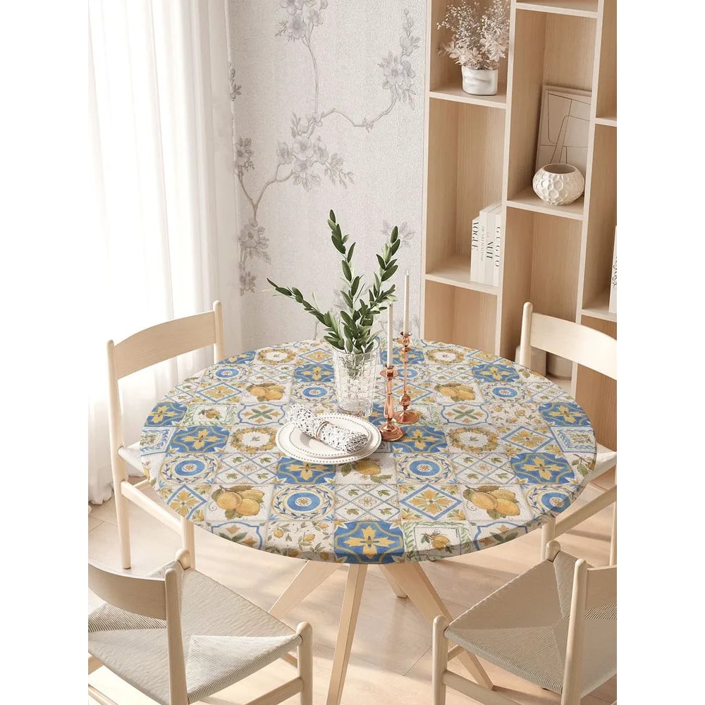 Изображение товара Скатерть круглая JoyArty Пэчворк водоотталкивающая и нескользящая