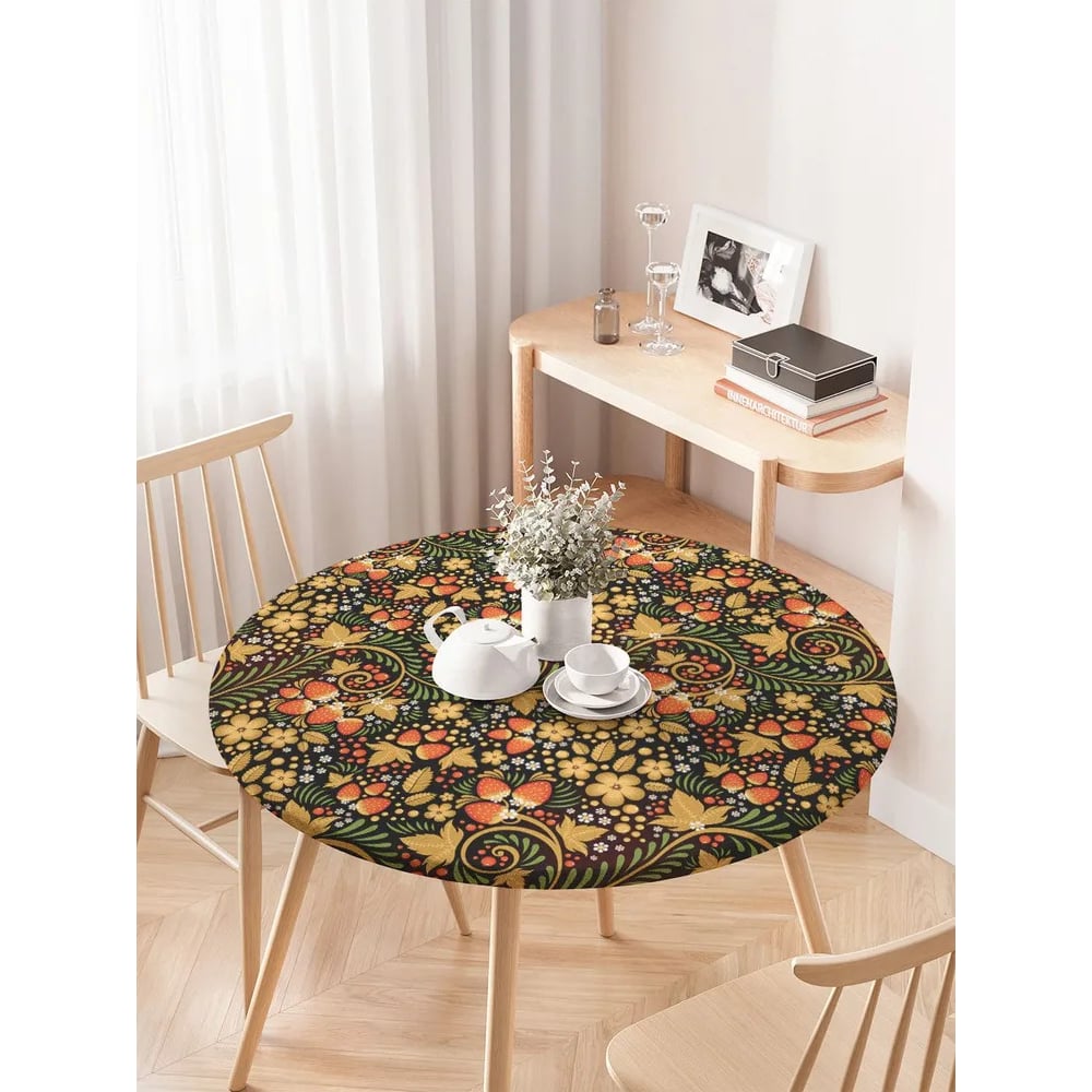 Изображение товара Скатерть JoyArty на кухонный стол круглая 75-100 см водоотталкивающая
