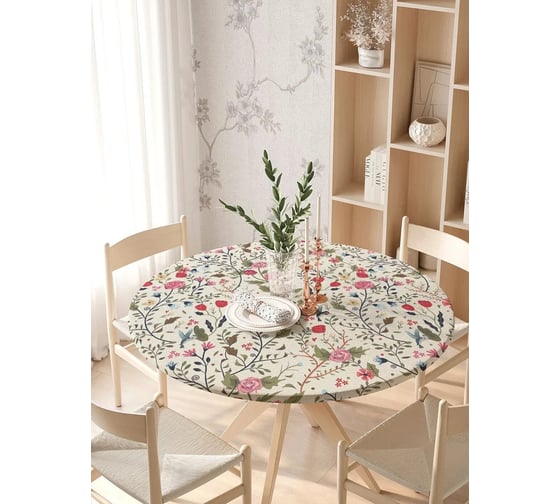 Изображение товара Скатерть на кухонный стол JoyArty Полевые цветы, круглая, на резинке, диаметр 105-120 см, серия Отпуск frtc_43913_140x140