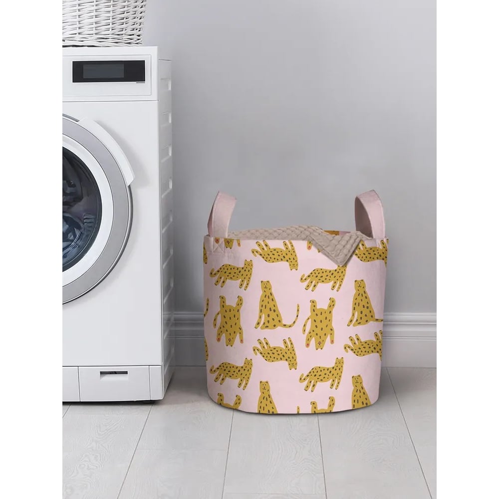 Изображение товара Корзина для белья JOYARTY Забавные леопарды 34 л складная войлок