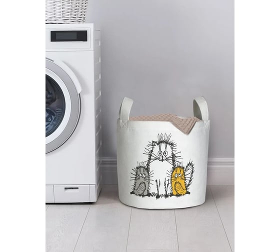 Изображение товара Корзина для белья JOYARTY "Мохнатые коты" 34 л, gaba_17711_s