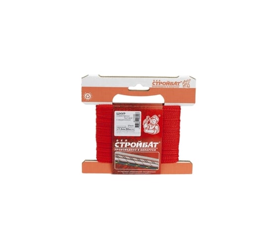 Изображение товара Шнур Стройбат хозяйственно-бытовой с сердечником 1.5 мм красный 50 м 120560