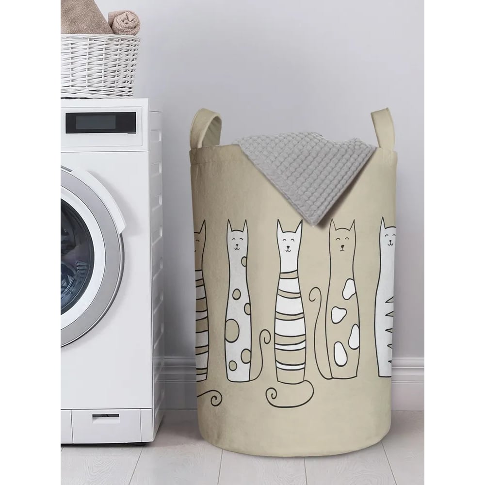 Изображение товара Корзина для белья в ванную JOYARTY Добрые коты 75 л войлок складная