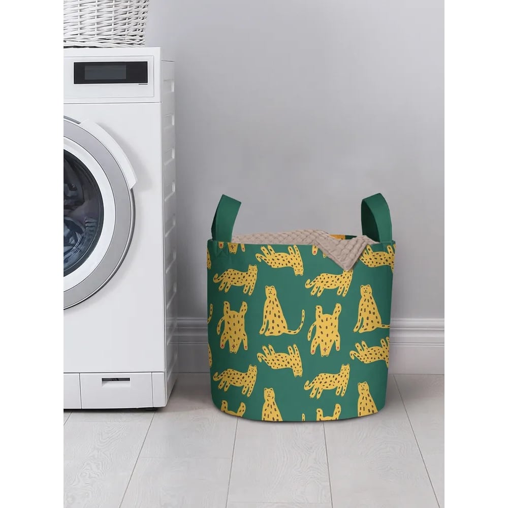 Изображение товара Корзина для белья JOYARTY Стай леопардов 34 литра стильная и практичная