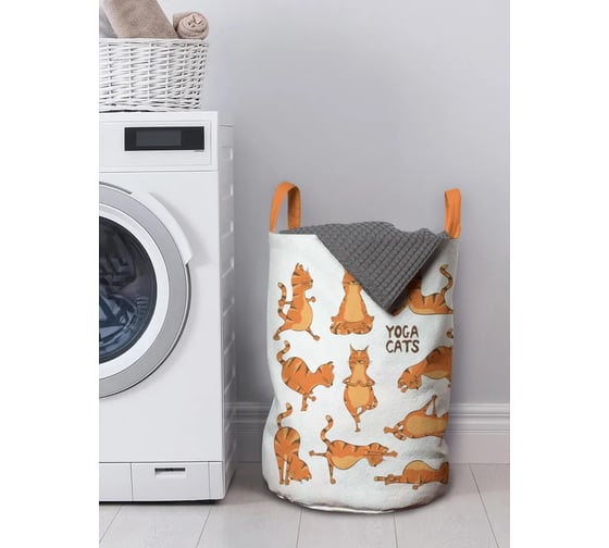 Изображение товара Корзина для белья в ванную JOYARTY "Йога и кот" 45 л, gaba_9647_M