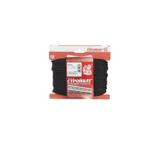 Изображение товара Шнур Стройбат хозяйственно-бытовой с сердечником  2.5 мм черный 40 м 329930