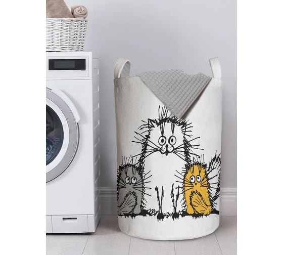 Изображение товара Корзина для белья в ванную JOYARTY "Мохнатые коты" 75 л, gaba_17711_l