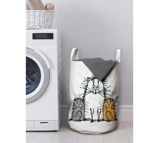 Изображение товара Корзина для белья в ванную JOYARTY "Мохнатые коты" 45 л, gaba_17711_m