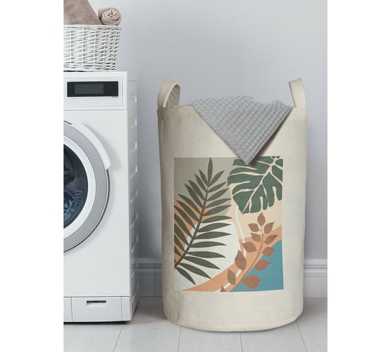 Изображение товара Корзина для белья в ванную JOYARTY "Пальмовые листья на бежевом фоне" 75 л, gaba_419758_l