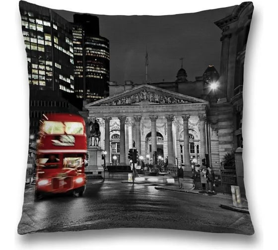 Изображение товара Наволочка декоративная на молнии, чехол на подушку JOYARTY "Отпуск в Лондоне” 45x45 см sl_941