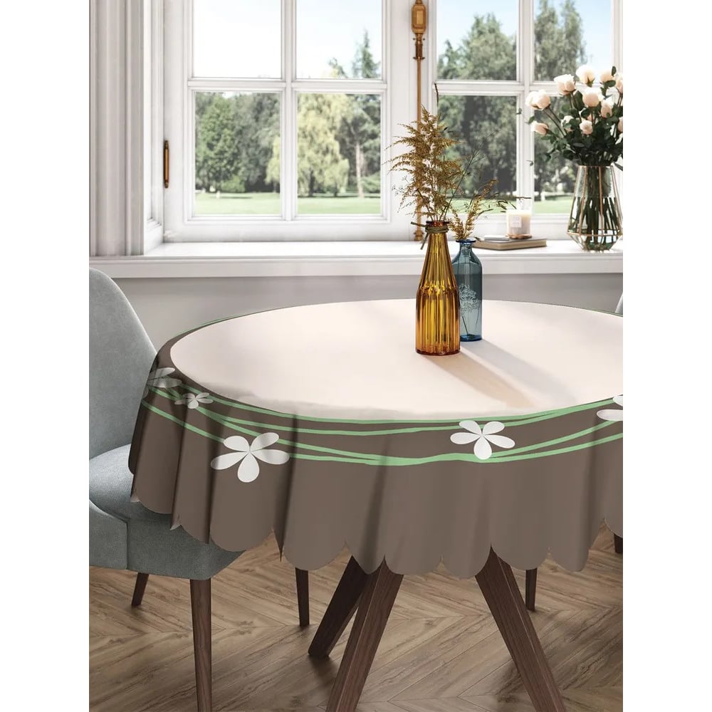 Изображение товара Круглая скатерть из сатена с принтом JOYARTY 150x150 см