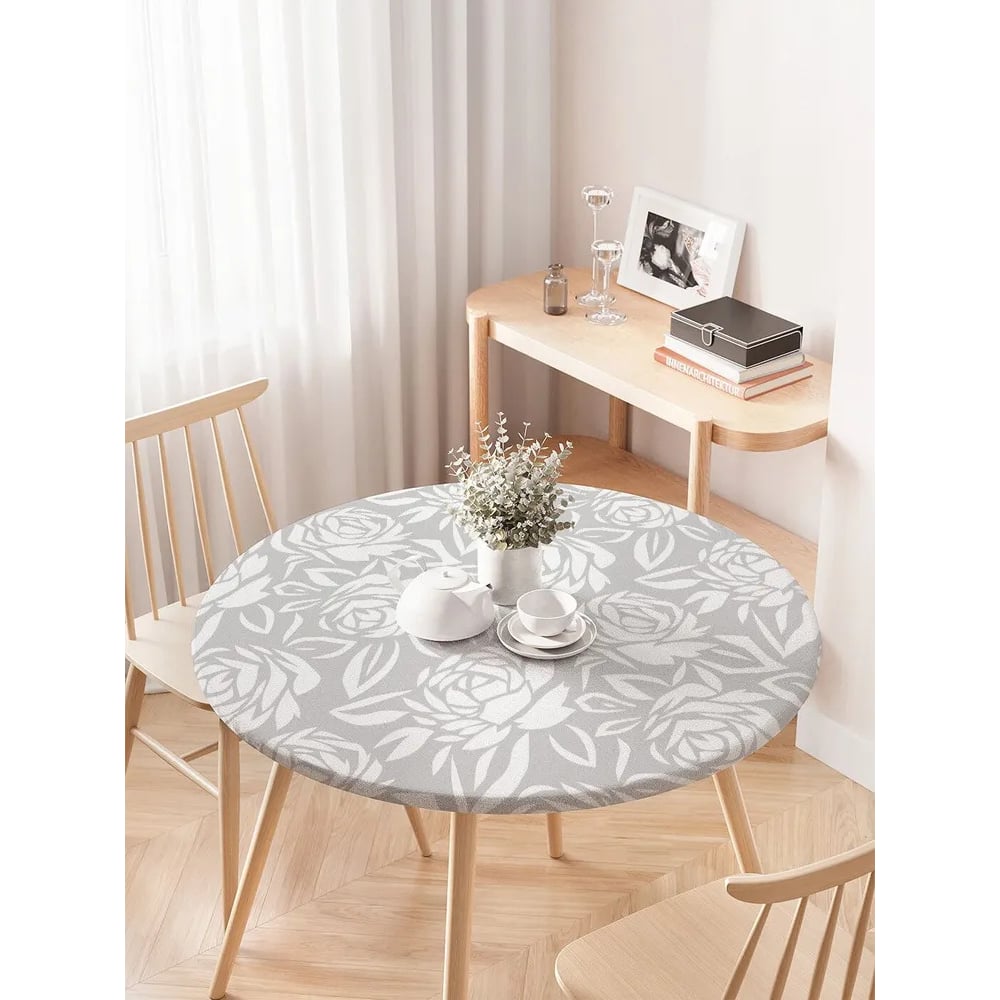 Изображение товара Круглая скатерть на кухонный стол JOYARTY с водоотталкивающим покрытием диаметр 75-100 см