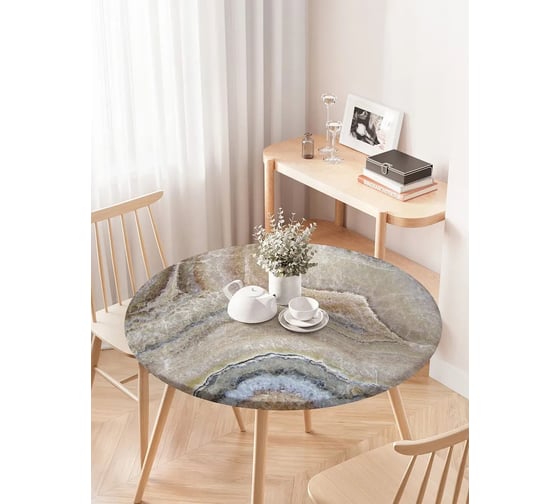 Изображение товара Скатерть на кухонный стол JOYARTY "Камень оникс", круглая на резинке, диаметр 75-100 см frtc_37022_120x120