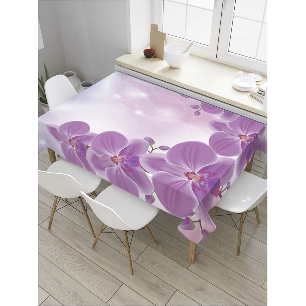 Изображение товара Прямоугольная тканевая скатерть JOYARTY Веточки орхидеи 145x180 см