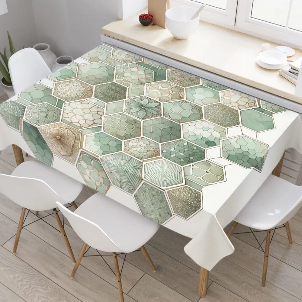 Изображение товара Прямоугольная тканевая скатерть JOYARTY Текстурная плитка 120x145 см