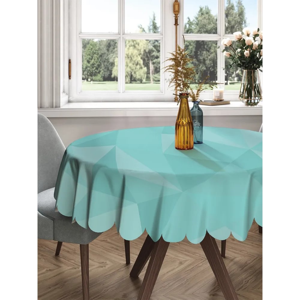 Изображение товара Круглая скатерть на стол с принтом JoyArty 150x150 см для повседневной жизни