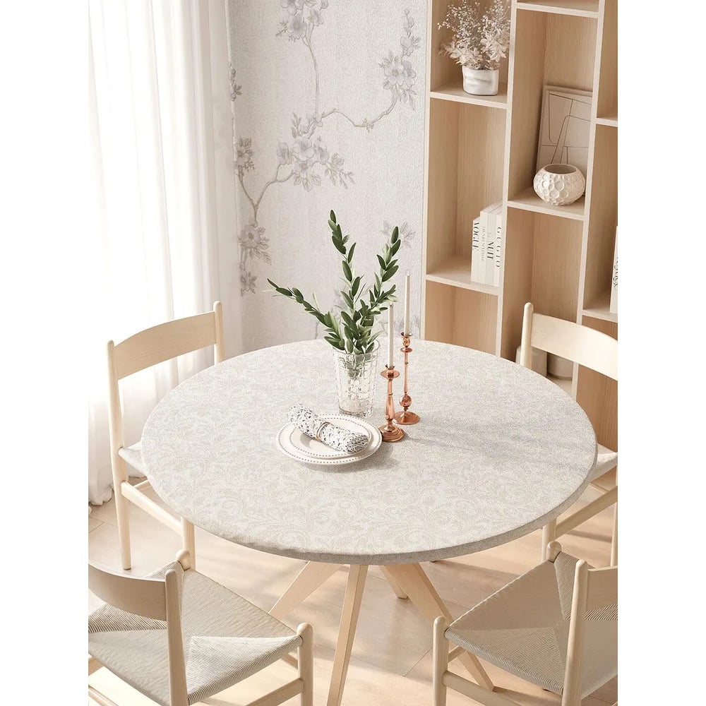 Изображение товара Скатерть на кухонный стол круглая с узорами 105-120 см JoyArty